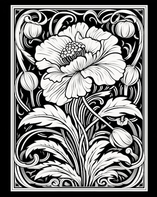 Ornate Ornamental Pattern Featuring Flowers