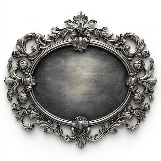 Ornate Silver Frame With Blank Center