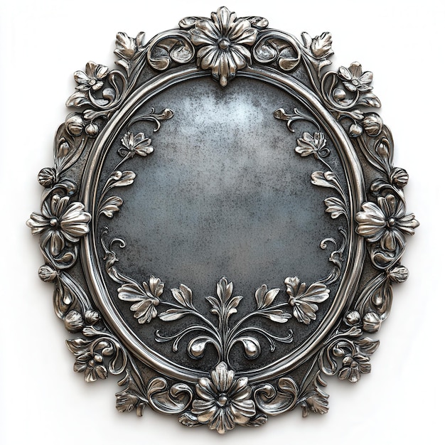 Ornate Silver Frame with Floral Design