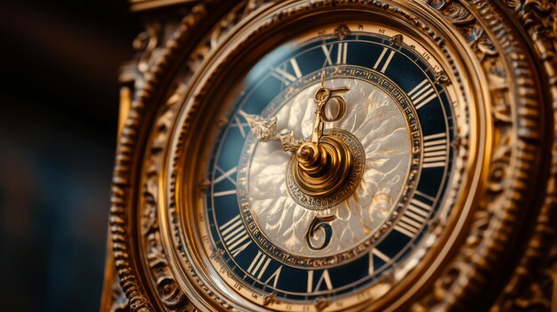 Photo ornate vintage clock