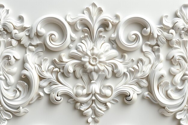 Ornate White Floral Design