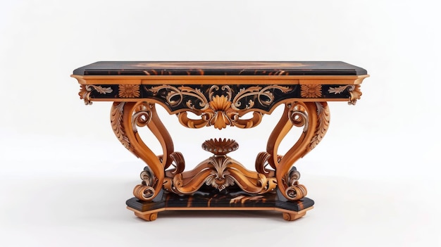 Ornate Wooden Console Table with Intricate Carvings