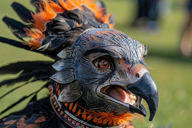 Orthitec falcon bird mouth mask on sports field