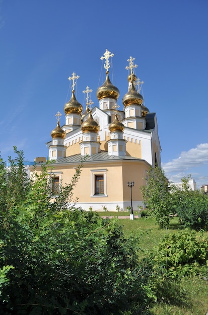 Orthodox temple on the background of blue sky