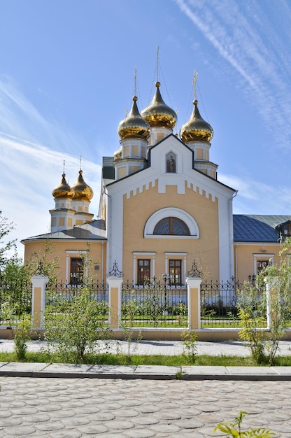 Orthodox temple on the background of blue sky