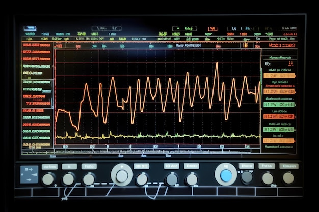 Oscilloscope waveform on its screen generative ai