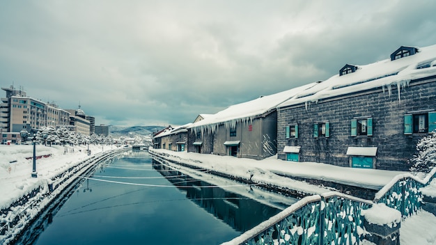 Otaru Canal In Winter Hokkaido