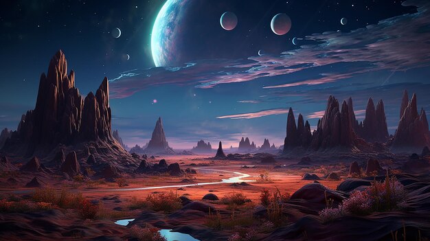 Otherworldly Landscape Vast Alien Desert