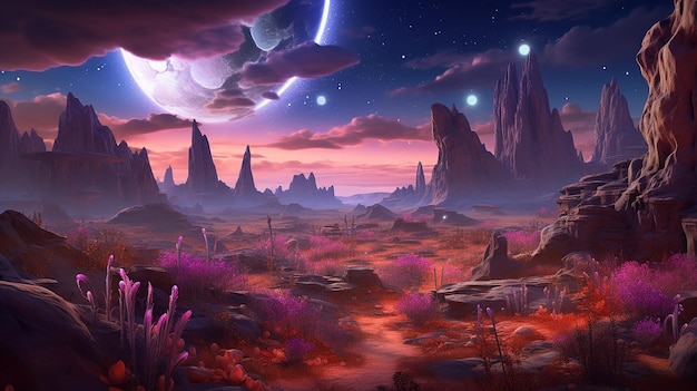 Otherworldly Landscape Vast Alien Desert