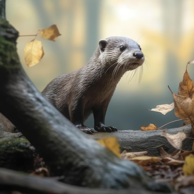 Otter in natural habitat generative AI