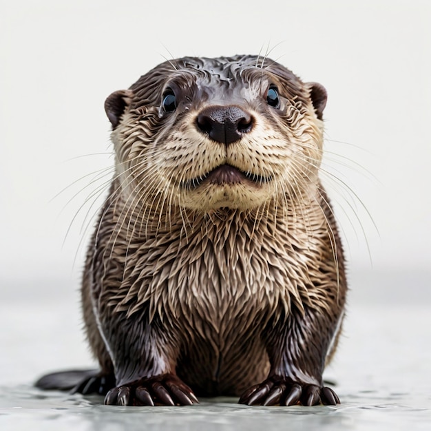 an otter on a white background