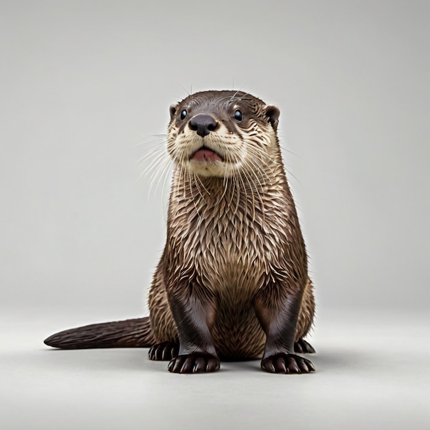 an otter on a white background