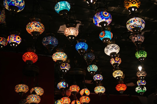 Ottoman style mosaic lamps from Grand Bazaar of Istanbul