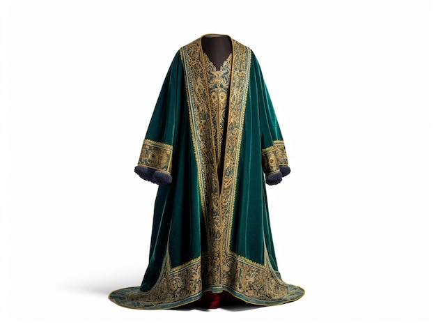 Ottoman sultan caftan on isolated background