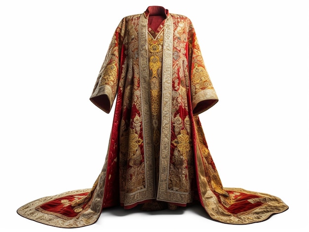 Ottoman sultan caftan on isolated background