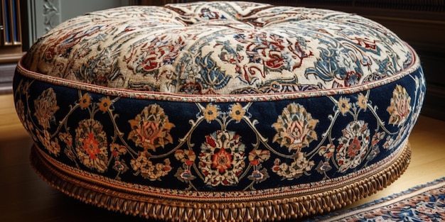 Ottoman with cushion close up