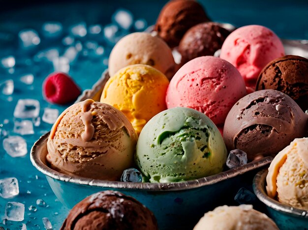 Photo our colorful world of ice cream offers a treat for every taste bud