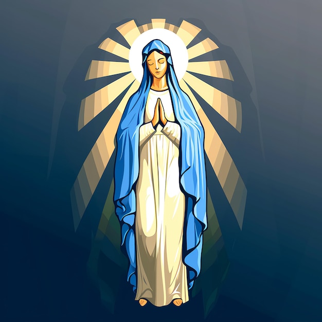 Our lady of grace blessed Virgin Mary Flat vector