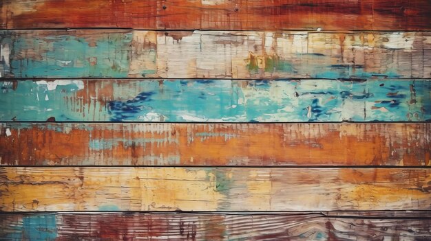 Out of date grungy colorful wood establishment AI Generated