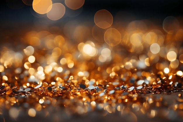 Out of focus background bokeh gold color sparking blight AI generative