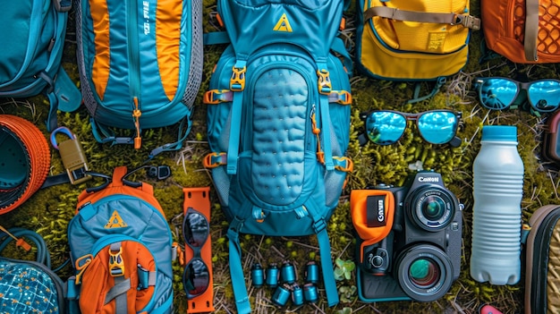 Photo outdoor adventure gear collection