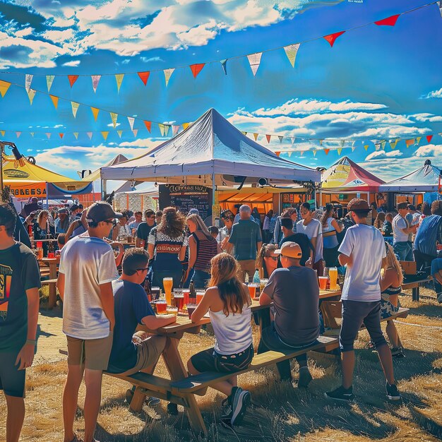 Photo outdoor beer festival ai generative