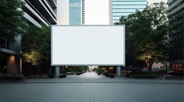 Outdoor billboard on blue sky background with clipping path