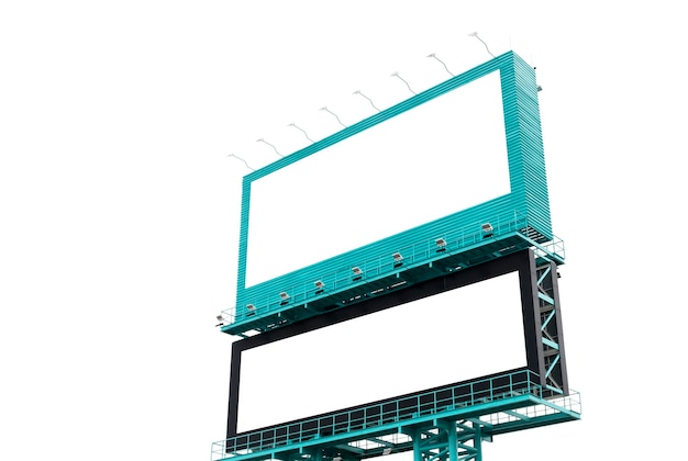 Outdoor billboard on white background with clipping path