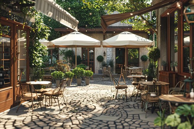 Outdoor cafe in summer