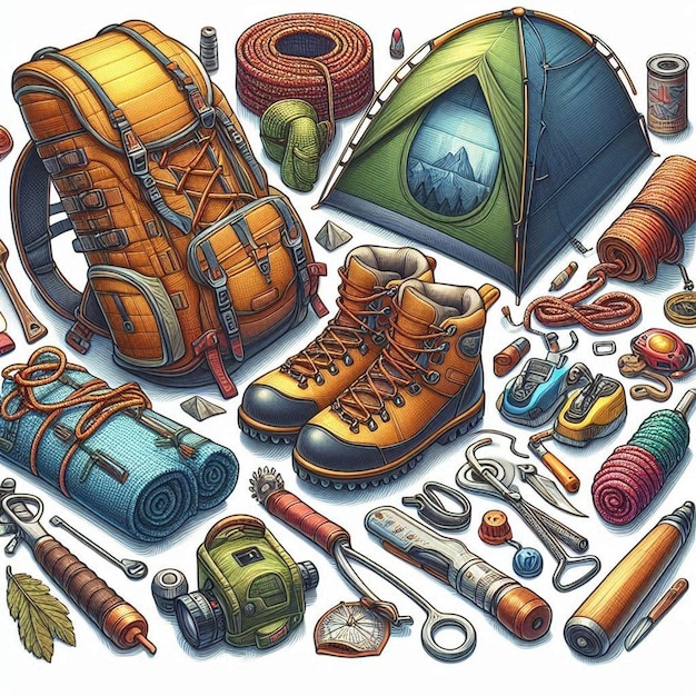 Outdoor camping gear arrangement