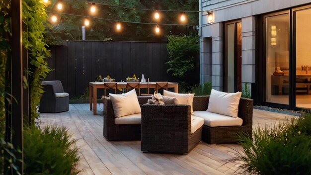 outdoor patio with a view of the backyard