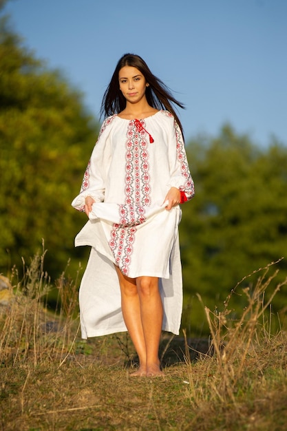 Outdoor portrait of beautiful Ukrainian girl