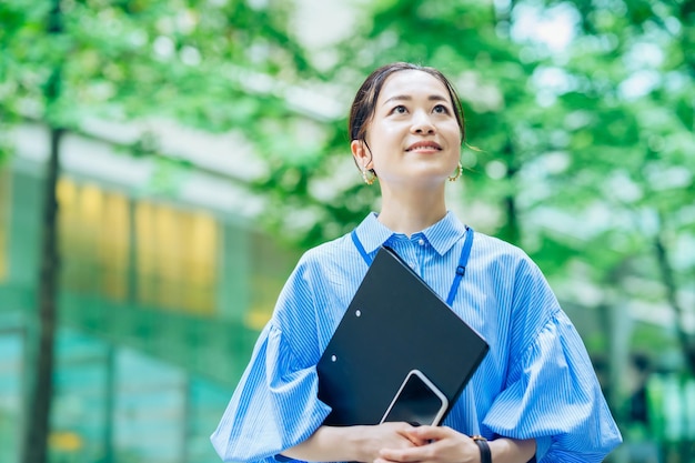 Outdoor portrait of a business woman