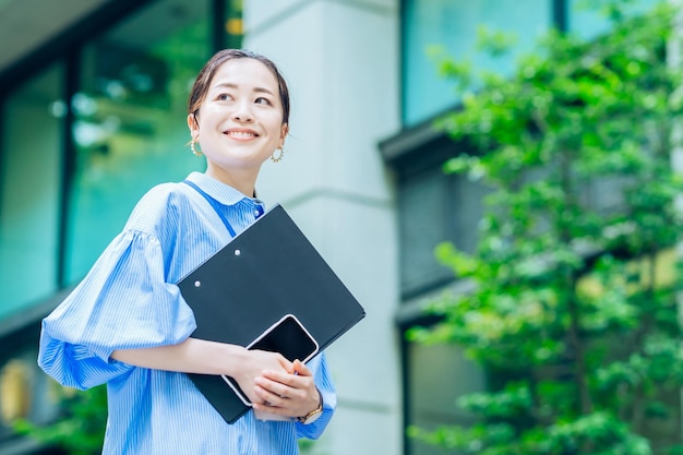 Outdoor portrait of a business woman