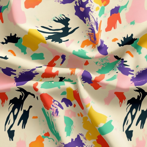 Outdoor printed fabric design with pastels and bold colors