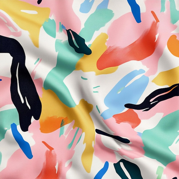 Outdoor printed fabric design with pastels and bold colors