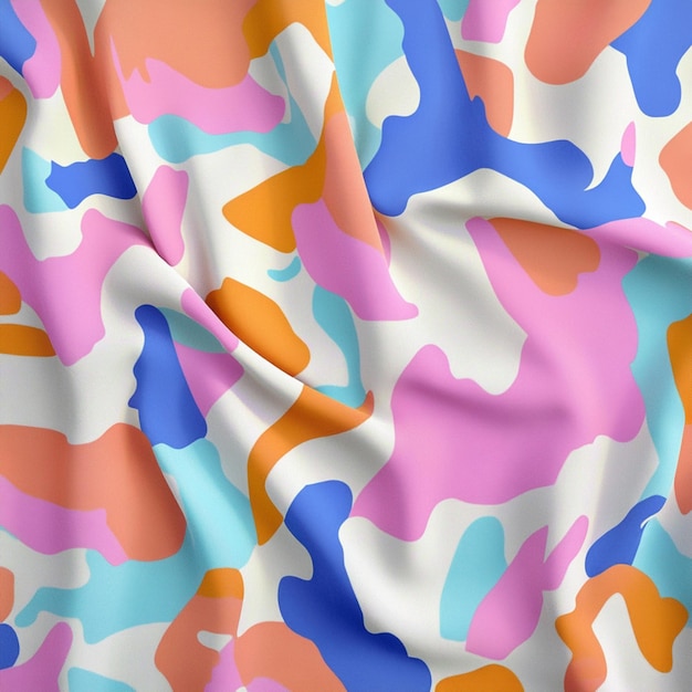 Outdoor printed fabric design with pastels and bold colors