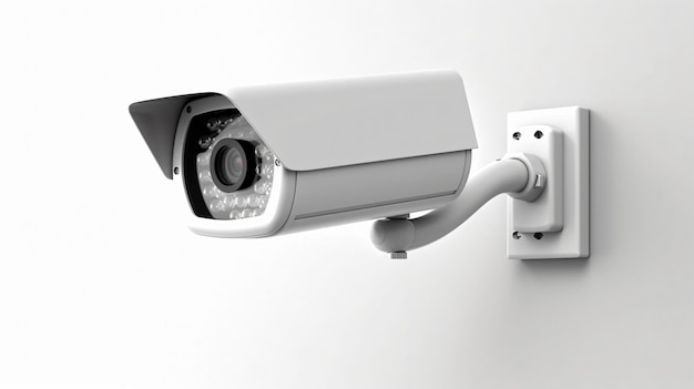 Outdoor security camera isolated on white background