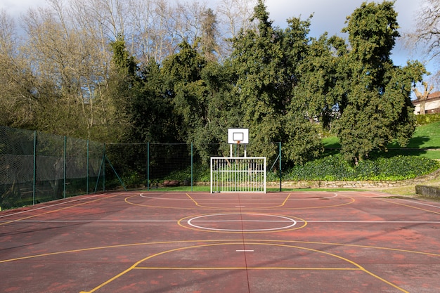 Outdoor sport game court on public park. Amateur Sport concept. Copy space