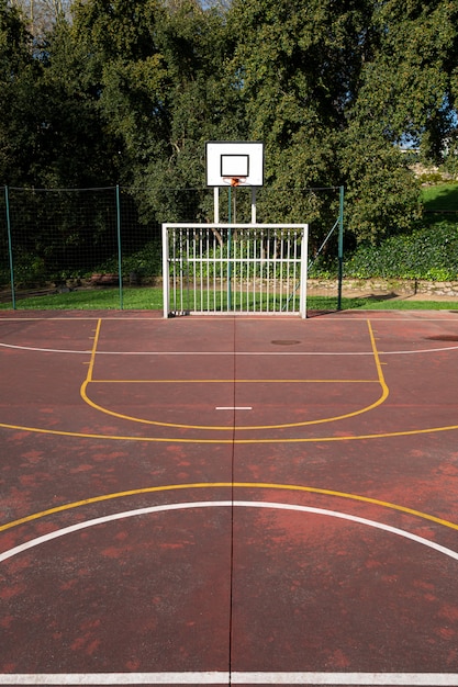 Outdoor sport game court on public park. Amateur Sport concept. Copy space