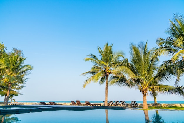 Outdoor swimming pool in hotel and resort