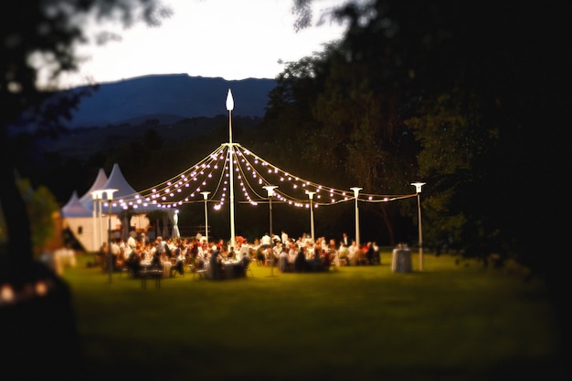 Outdoor wedding celebrations, concept, social norms and health prevention