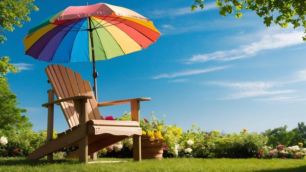 Outdoor with umbrella and chair