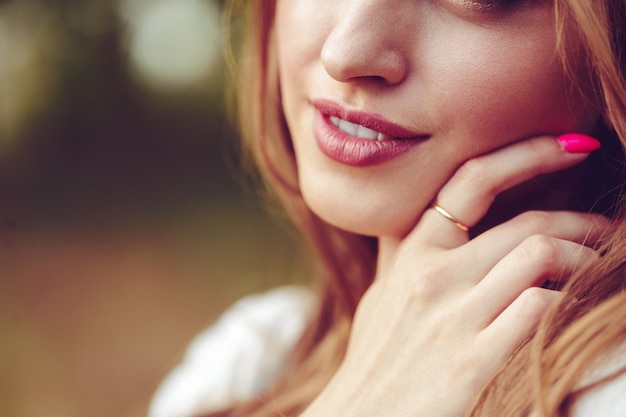 Outdoors portrait of beautiful young girl