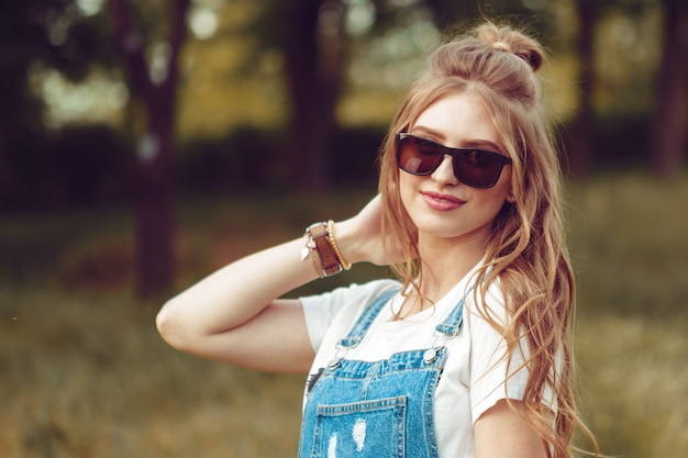 Outdoors portrait of beautiful young girl