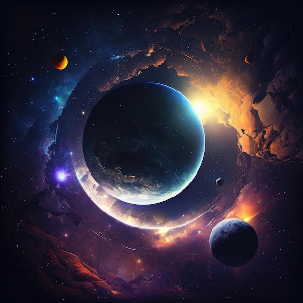 Outer space background realistic Illustration Generative AI