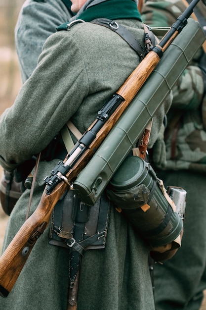 Outfit of a German soldier with a rifle