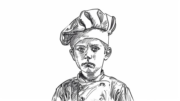 Photo a outline drawing of a chef