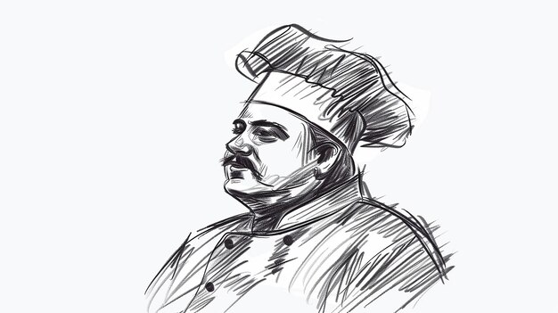 Photo a outline drawing of a chef