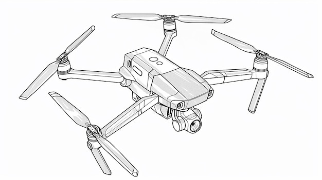 Photo a outline drawing of a drone